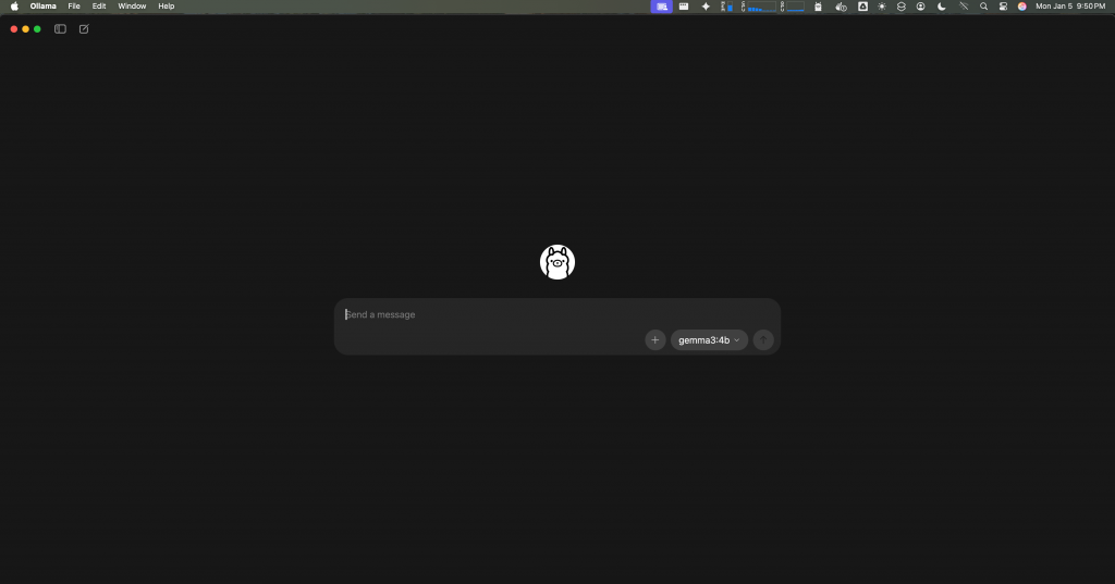 Ollama desktop app screenshot